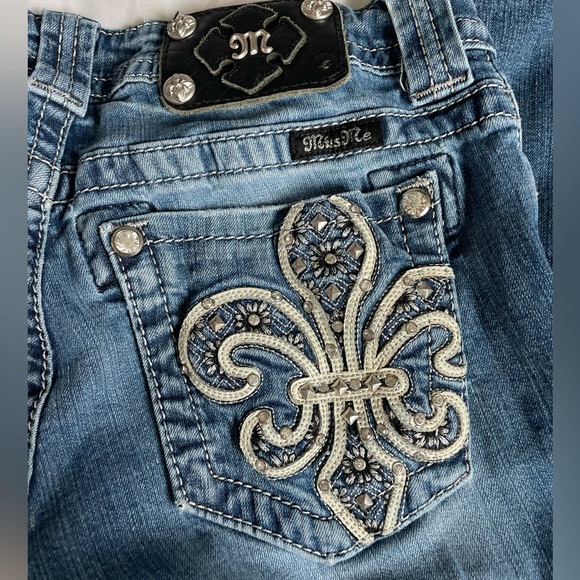 Miss Me 90s Skinny Bootcut Jeans Pocket Embroidery 💙🤍 - Picture 6 of 16